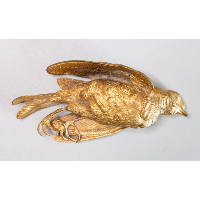 19th Century French Gilt Bronze Wounded Sparrow Bird, After Comolera For Sale - Image 12 of 12