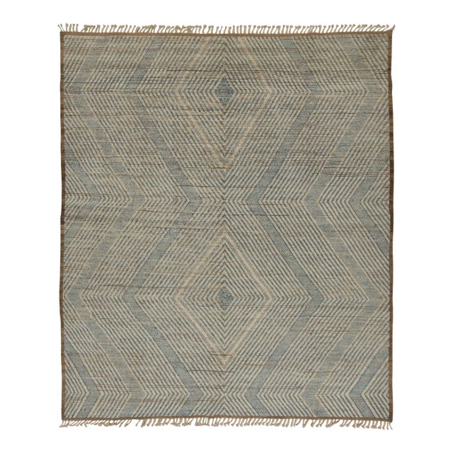 Rug & Kilim’s Modern Rug with Beige-brown Geometric Patterns - 10x14 For Sale