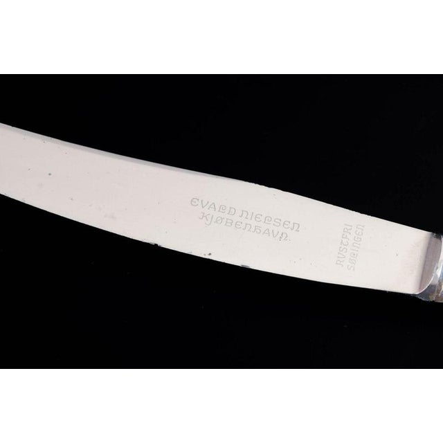 1930s Lunch Knives in Silver and Stainless Steel by Evald Nielsen, 1930s, Set of 2 For Sale - Image 5 of 6