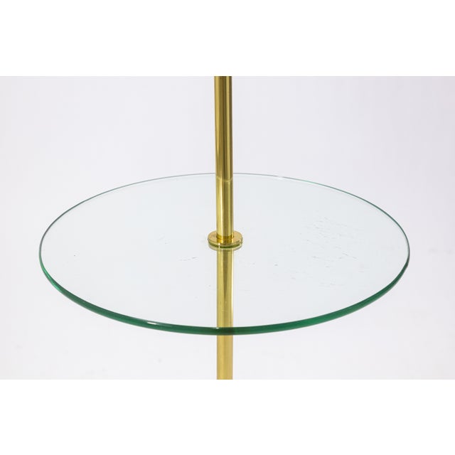 Vintage Laurel Lamp Company Brass and Round Glass Mid Century Modern Lamp Table For Sale In Detroit - Image 6 of 6