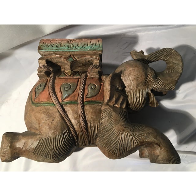 1940s Wooden Elephant Sculpture For Sale - Image 5 of 10