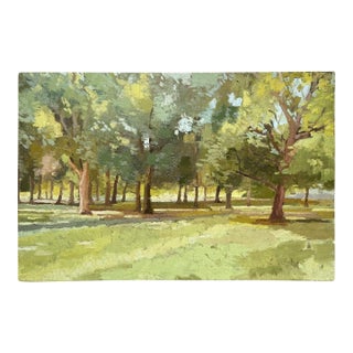The Green Park Impressionist Oil Painting by Caroline Gray For Sale