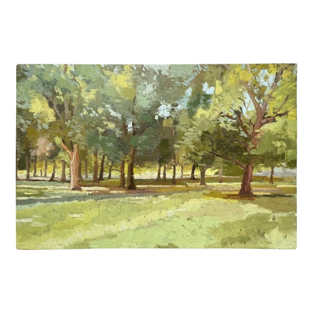 The Green Park Impressionist Oil Painting by Caroline Gray For Sale