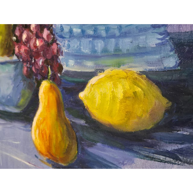 1980s 1980s G. Ragen Large Original Floral Still Life Painting Signed – 48x36 For Sale - Image 5 of 11