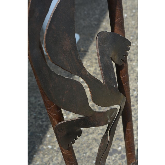 1970s Southwest Brown Iron & Metal Hand Crafted Lizards Tall Floor Lamp - Signed DKR For Sale - Image 9 of 18