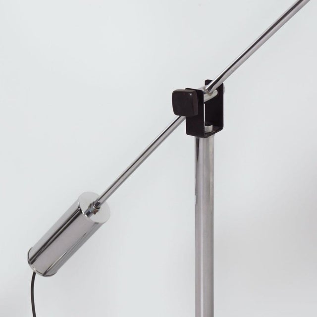 Metal Chrome Space Age Floor Lamp with Adjustable Rod Arm, 1970s For Sale - Image 7 of 12