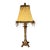 Ornate Gold-Tone Barley-Twist Buffet Lamp With Fringed Shade For Sale