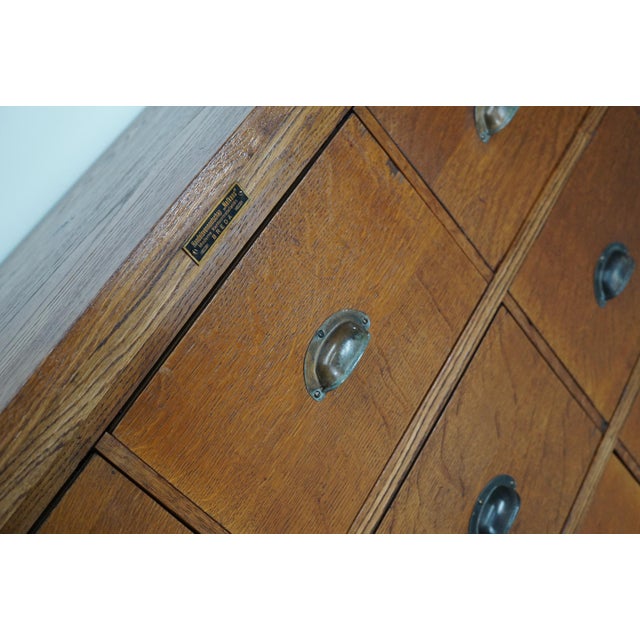 Wood Large Dutch Oak Apothecary Cabinet, 1930s For Sale - Image 7 of 18