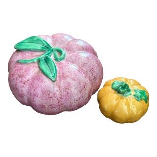 1950's Porcelain Melons Chinese Altar Fruit Gumps-Set of 2 For Sale