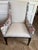 Beautiful Americana-inspired reupholstered Restoration Hardware Leigh Dining Armchairs.