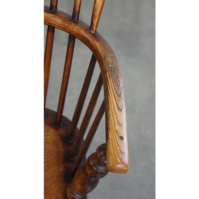 Brown English Highback Windsor Dining Room Chair For Sale - Image 8 of 11