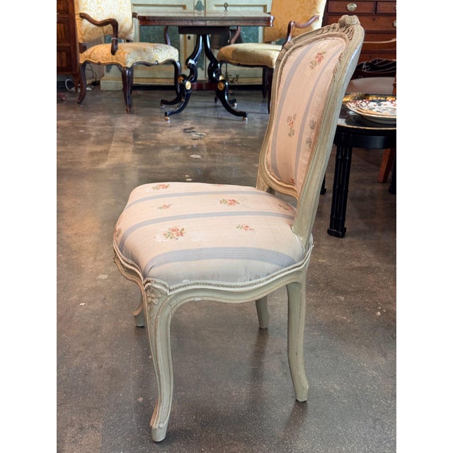 Wood Pair of 19th Century French Painted Side Chairs For Sale - Image 7 of 9