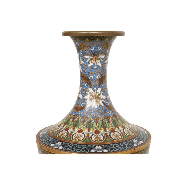 Chinese 1960s Chinese Cloisonné Double Dragon Table Lamp For Sale - Image 3 of 9
