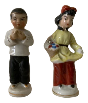 Mid-Century Chinoiserie Two Figures - Set of 2