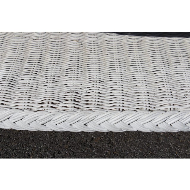 Henry Link Wicker Rattan Coffee Table With a Glass Top For Sale - Image 14 of 18