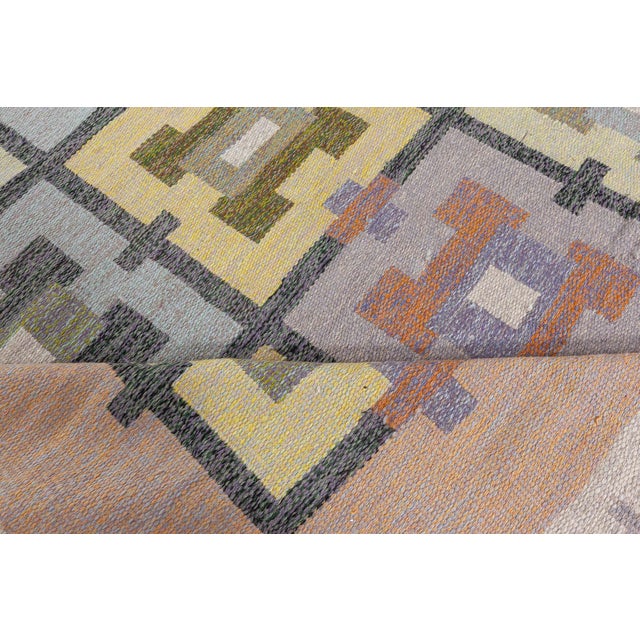 1940s Doris Leslie Blau Vintage Swedish Flat Weave Rug by Agda Osterberg For Sale - Image 5 of 9
