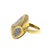 18k Yellow Gold Lozenge-Shaped Diamond Ring, Size 4.5 For Sale - Image 4 of 4