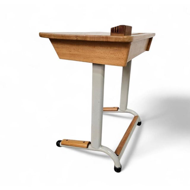 School Desk Set with Tapering Legs, 1960s, Set of 2 For Sale - Image 18 of 18