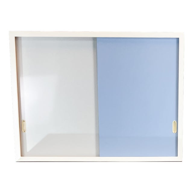 Kitchen Wall Cabinet with Blue-Grey Fronts, 1960s For Sale