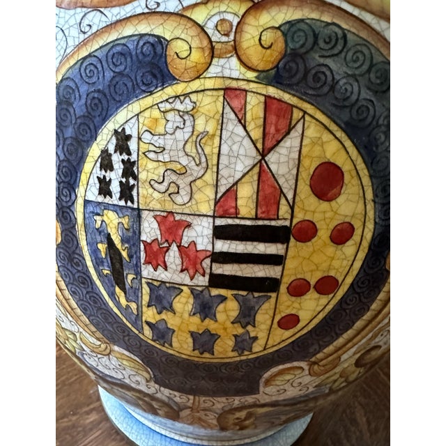 FloorGinger Jar. Extra Large. Beautifully Painted With Crackle Finished.Italian Design For Sale - Image 4 of 11