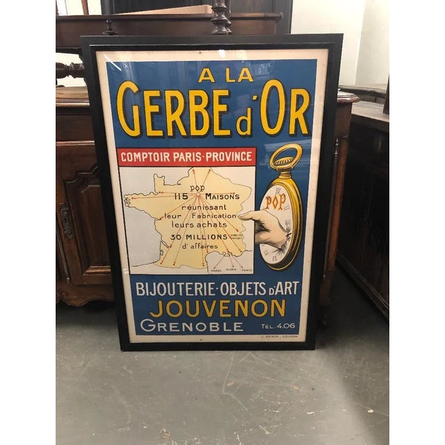 Framed Vintage French "A La Gerbe d'Or" Poster For Sale - Image 4 of 4
