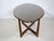 Oval coffee table by Kondor Möbel, Germany, 1960s. Large elliptical walnut tabletop with a striking crossed base and a...