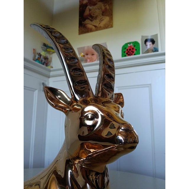 Vintage xl sculpture: cubist gazelle by ahura italy this impressive sculpture is a prime example of italian craftsmanship...