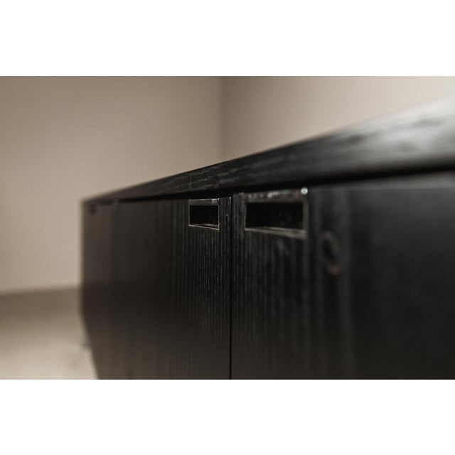 Sideboard in Black Oak and Chrome by Florence Knoll Bassett for Knoll International, 1960s For Sale - Image 11 of 18