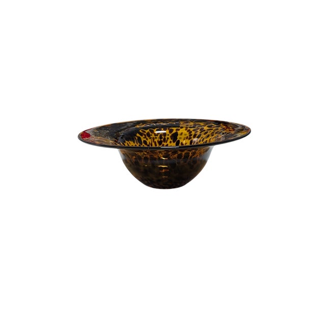Murano Vintage Murano Tortoiseshell Glass Centerpiece Bowl For Sale - Image 4 of 6