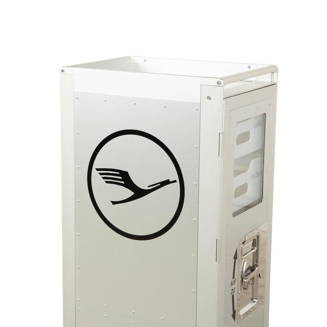 Gray Silver Grey Lufthansa Ju 52 Aircraft Trolley with Shelf and Plastic Drawer For Sale - Image 8 of 18