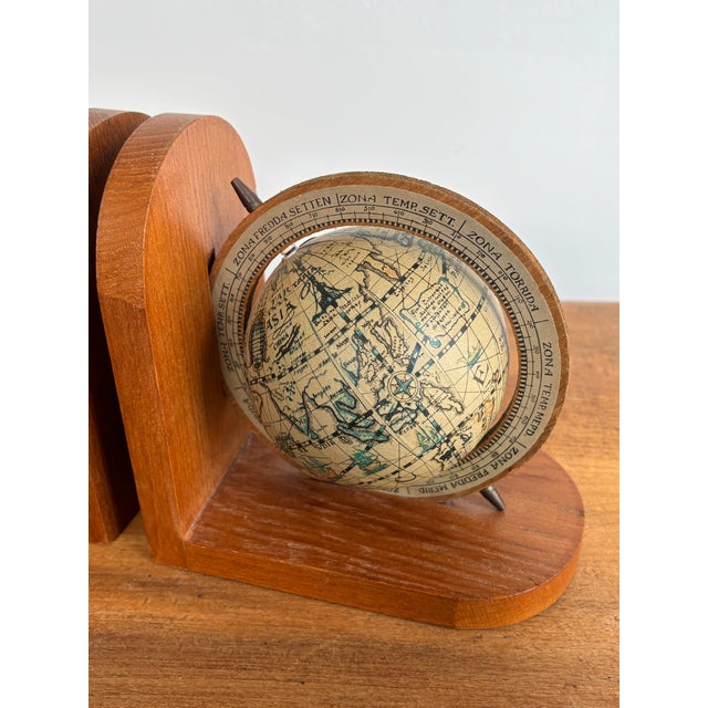 Wood Vintage Wooden Globe Bookends - A Pair For Sale - Image 7 of 9