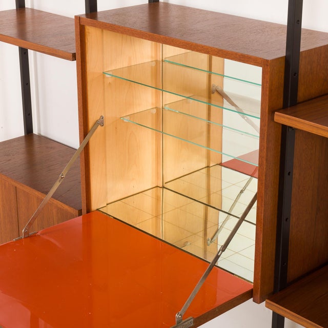 Italian Free Standing Wall Unit in Teak, 1960s For Sale - Image 9 of 18
