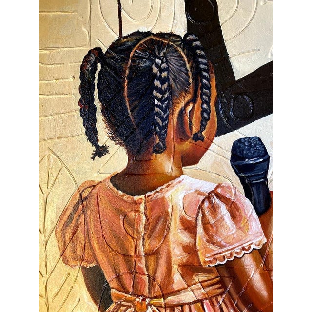 Dream Beyond Her Size explores childhood ambition, identity, and the quiet beginning of purpose. The painting portrays a...