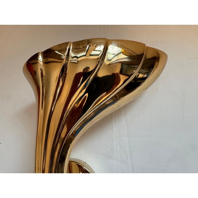Postmodern Pair of Fratelli Martini Bronze 1980 Italian Wall Lamp For Sale - Image 3 of 10