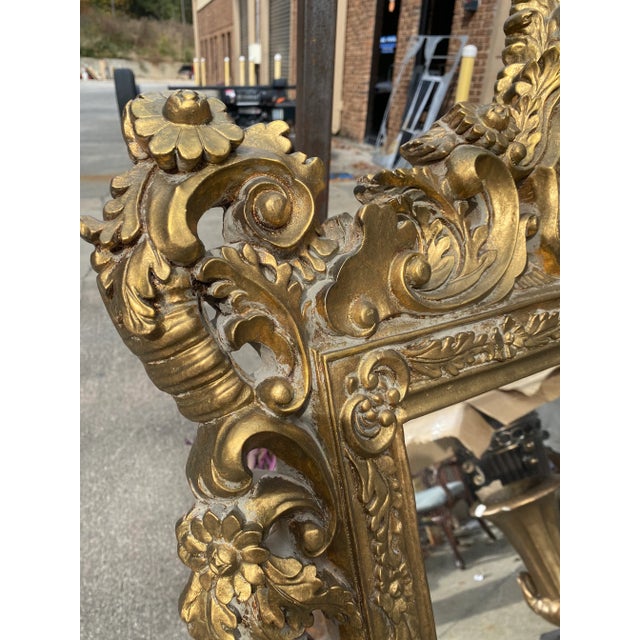 Golden Framed Wall Mirror For Sale - Image 4 of 6