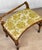 Wood Vintage Traditional Maple Vanity Bench Seat W/ Green Floral Cushion For Sale - Image 7 of 12