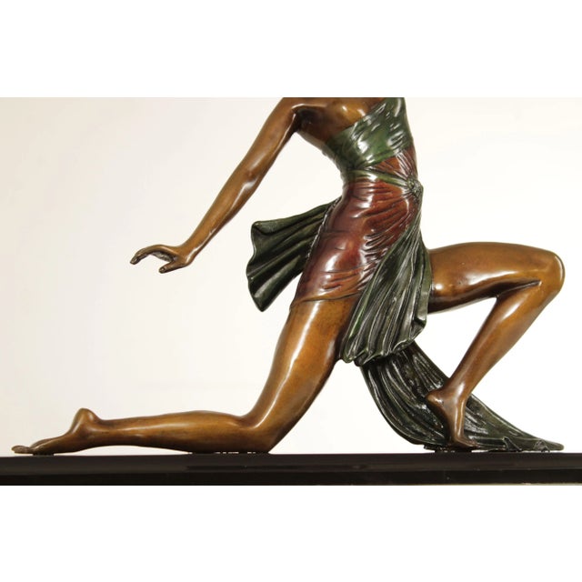 Late 20th Century Art Deco Kneeling Dance Bronze Sculpture After Demetre Chiparus For Sale - Image 9 of 13