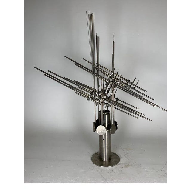 Late 20th Century "Interdimensional Antennae" D. Phillips Welded Steel Table Sculpture For Sale - Image 4 of 12