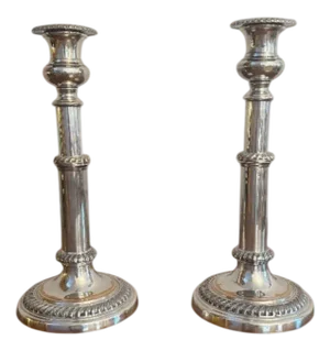 Antique Regency Telescopic Sheffield Plated Candlesticks, 1830, Set of 2