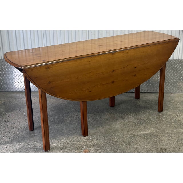 Wood Vintage Wright Table Company English Gateleg Yew Wood Drop Leaf Dining Table For Sale - Image 7 of 9