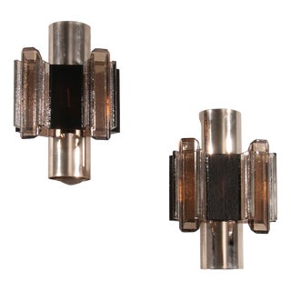 Space Age Danish Wall Sconces by Claus Bolby for Cebo Industri, 1970s, Set of 2 For Sale