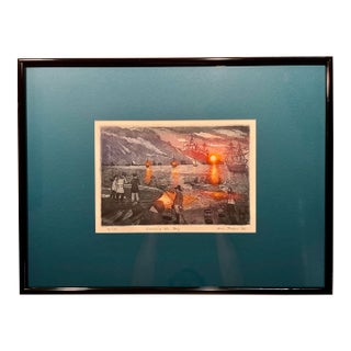 Vintage 1986 Avi Thaw "Leaving the Bay” Limited Edition 5/150 Etching, Signed For Sale