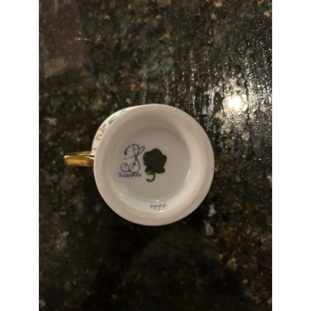 Ceramic Rare Antique Dresden Dematasse Cup and Saucer by Carl Thieme For Sale - Image 7 of 7