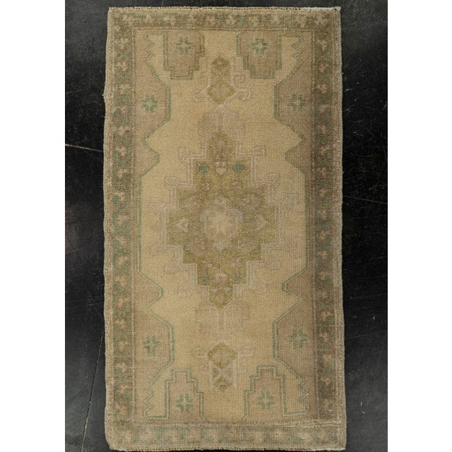 Brown Turkish Mini Rug Oriental Hand Knotted Vintage Rug 1'8" x 3'1" #21083 For Sale - Image 8 of 8