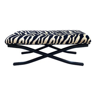 Tufted Zebra Upholstered Changing Bench For Sale