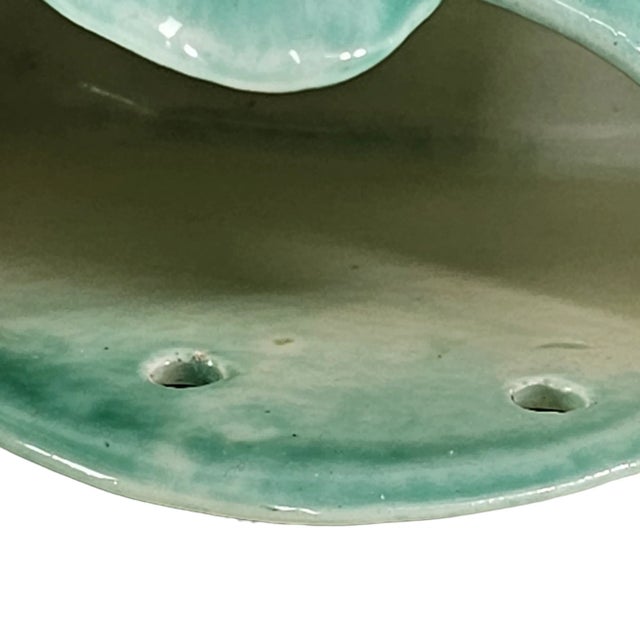 Pink Mid Century Ceramic Swan Wall Pockets Pair Pink Green Planters Wall Art For Sale - Image 8 of 10