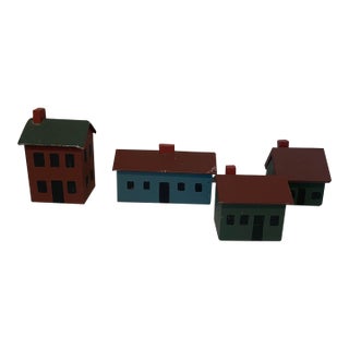 Folk Art Houses - Set of Four For Sale