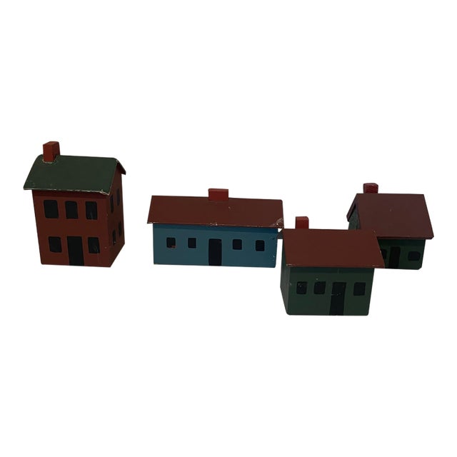 Folk Art Houses - Set of Four For Sale