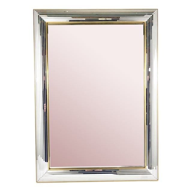 Vintage Hollywood Regency Mirror in Silver & Gold from Deknudt, Belgium, 1980s For Sale