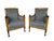 These elegant French Consulat bergères are masterfully crafted from warm-toned mahogany, punctuated with ebonized brass...